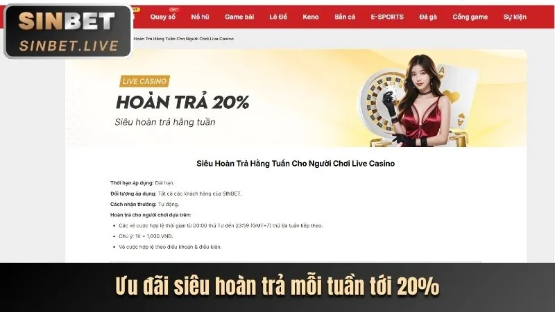 Hoàn trả không giới hạn BK8
